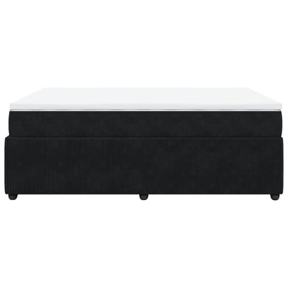 Boxspring met matras fluweel zwart 140x200 cm