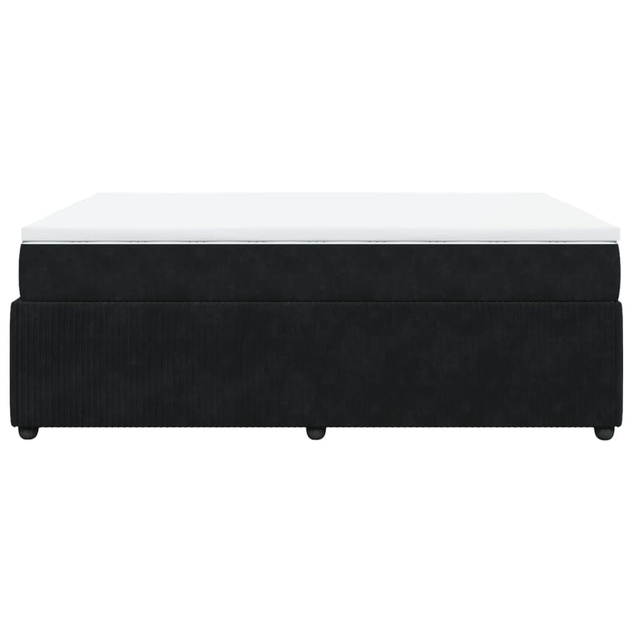 Boxspring met matras fluweel zwart 140x200 cm