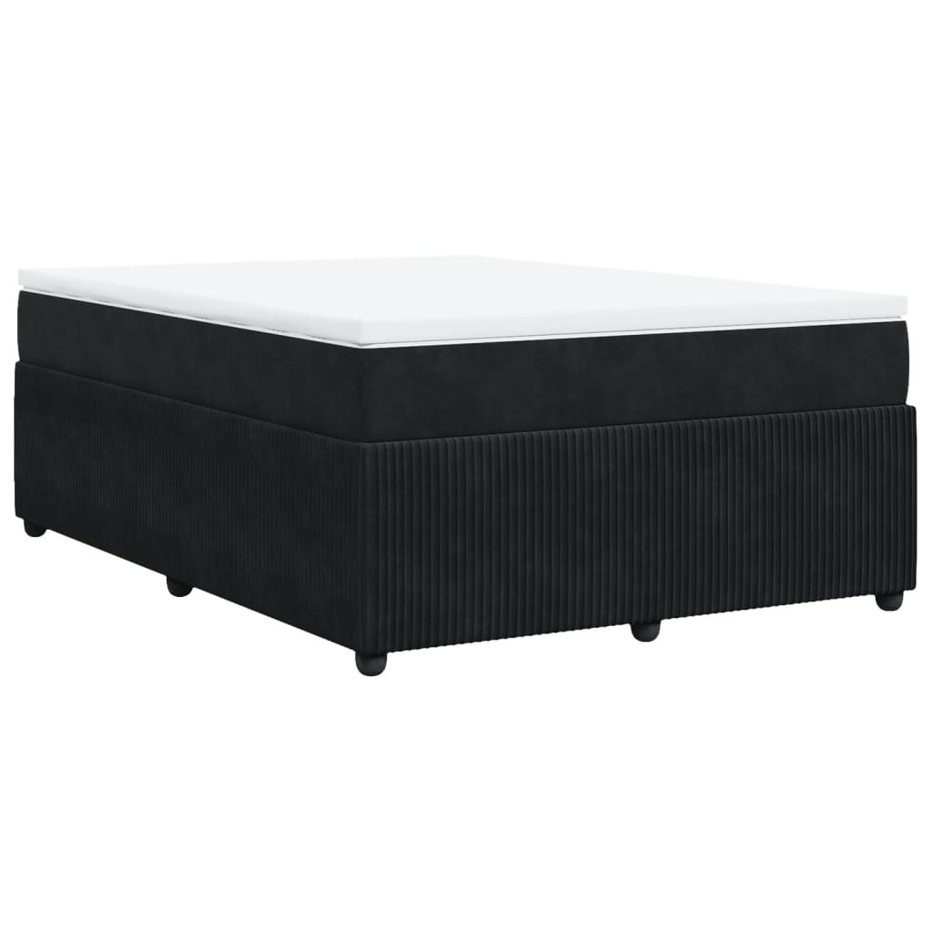 Boxspring met matras fluweel zwart 140x200 cm