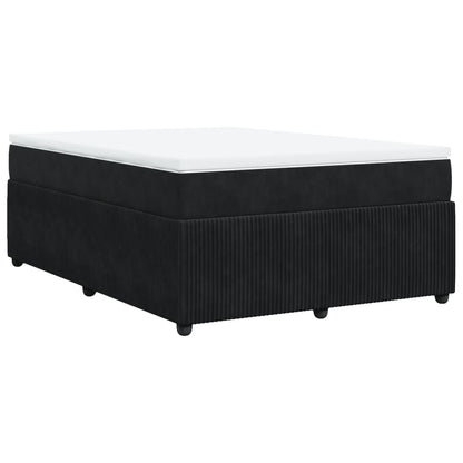 Boxspring met matras fluweel zwart 140x200 cm