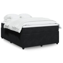 Boxspring met matras fluweel zwart 140x200 cm