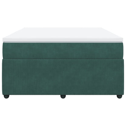 Boxspring met matras fluweel donkergroen 140x200 cm