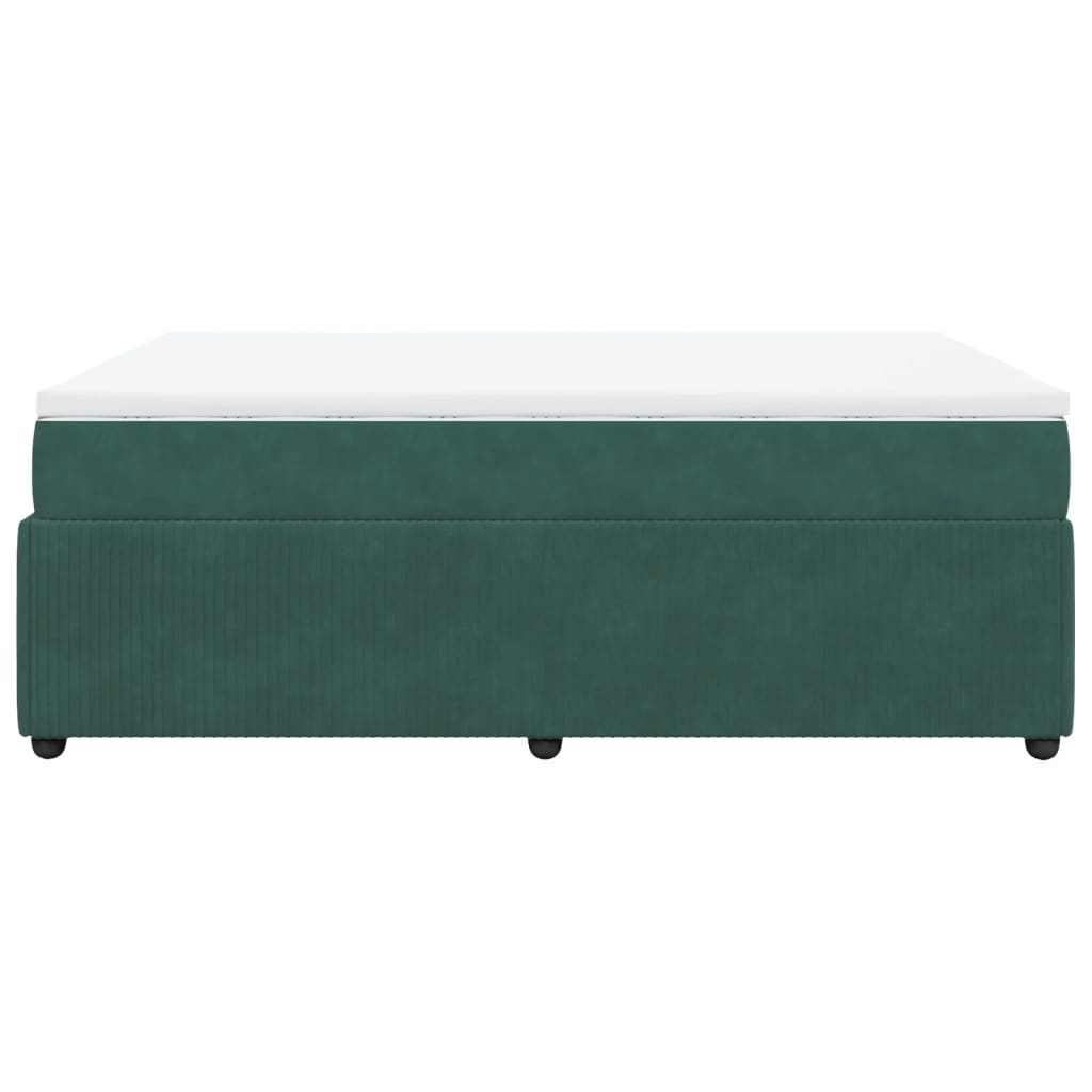 Boxspring met matras fluweel donkergroen 140x200 cm