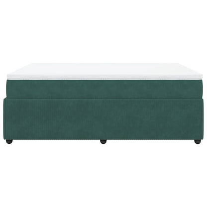 Boxspring met matras fluweel donkergroen 140x200 cm