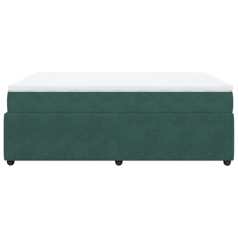 Boxspring met matras fluweel donkergroen 140x200 cm
