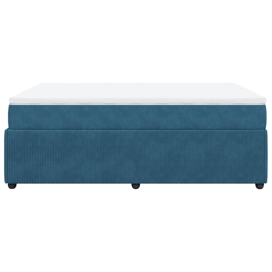Boxspring met matras fluweel donkerblauw 140x200 cm