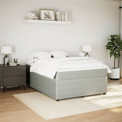 Boxspring met matras fluweel lichtgrijs 160x200 cm