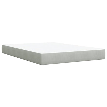 Boxspring met matras fluweel lichtgrijs 160x200 cm