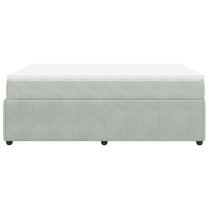 Boxspring met matras fluweel lichtgrijs 160x200 cm