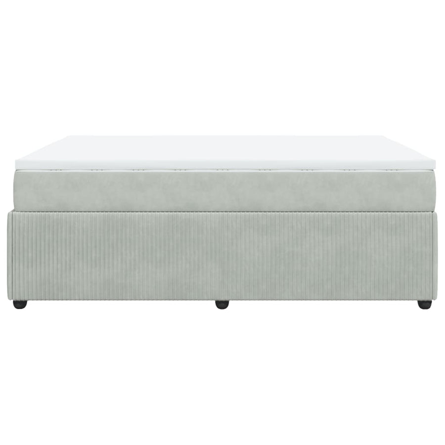 Boxspring met matras fluweel lichtgrijs 160x200 cm