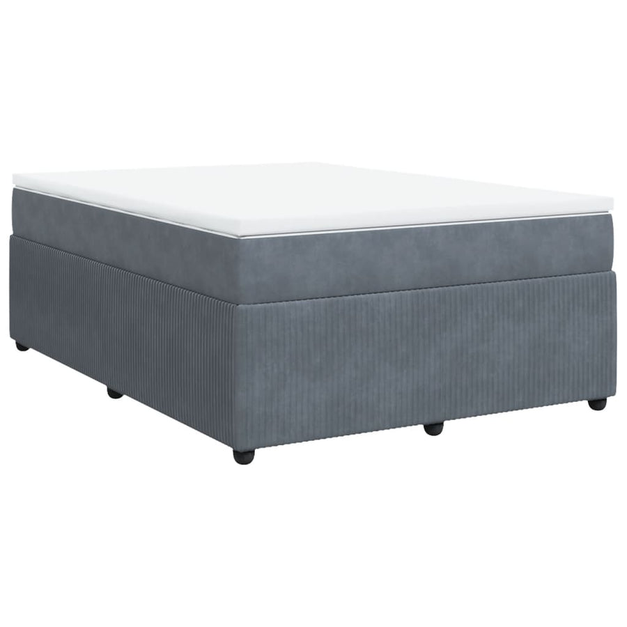 Boxspring met matras fluweel donkergrijs 160x200 cm