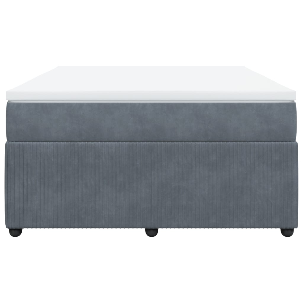 Boxspring met matras fluweel donkergrijs 160x200 cm
