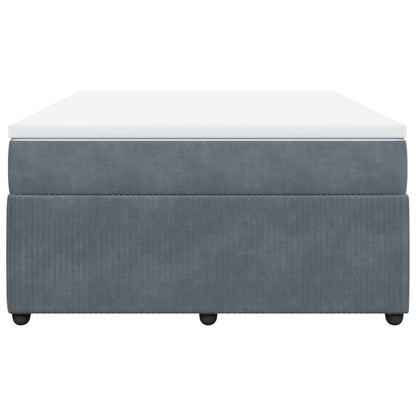 Boxspring met matras fluweel donkergrijs 160x200 cm