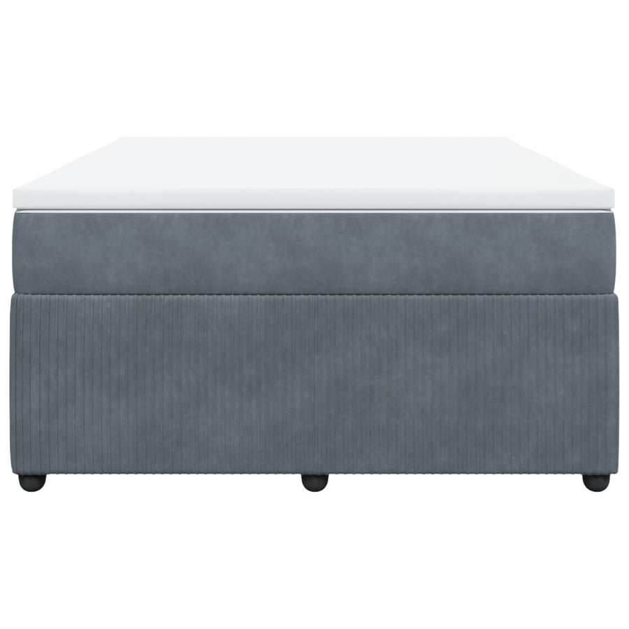 Boxspring met matras fluweel donkergrijs 160x200 cm