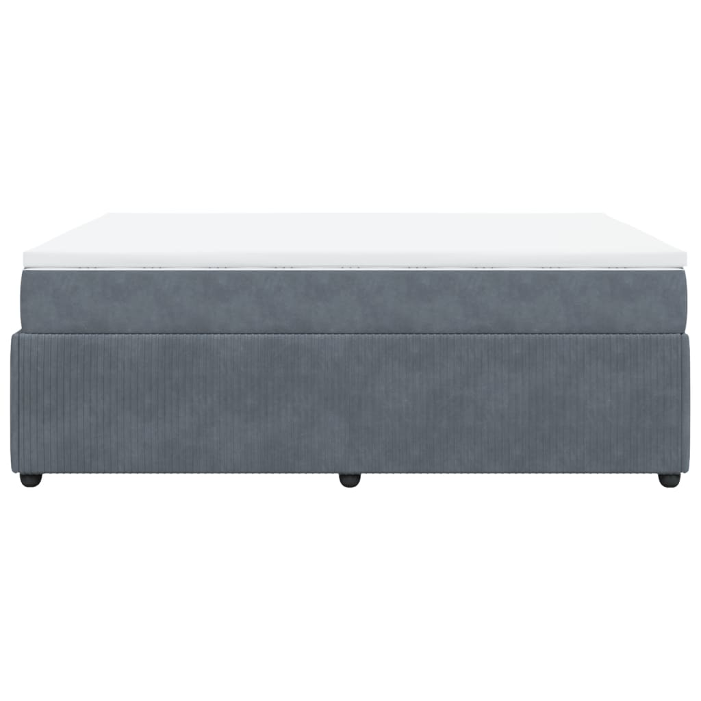 Boxspring met matras fluweel donkergrijs 160x200 cm