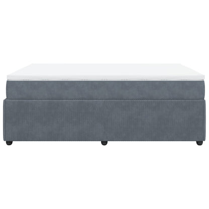 Boxspring met matras fluweel donkergrijs 160x200 cm
