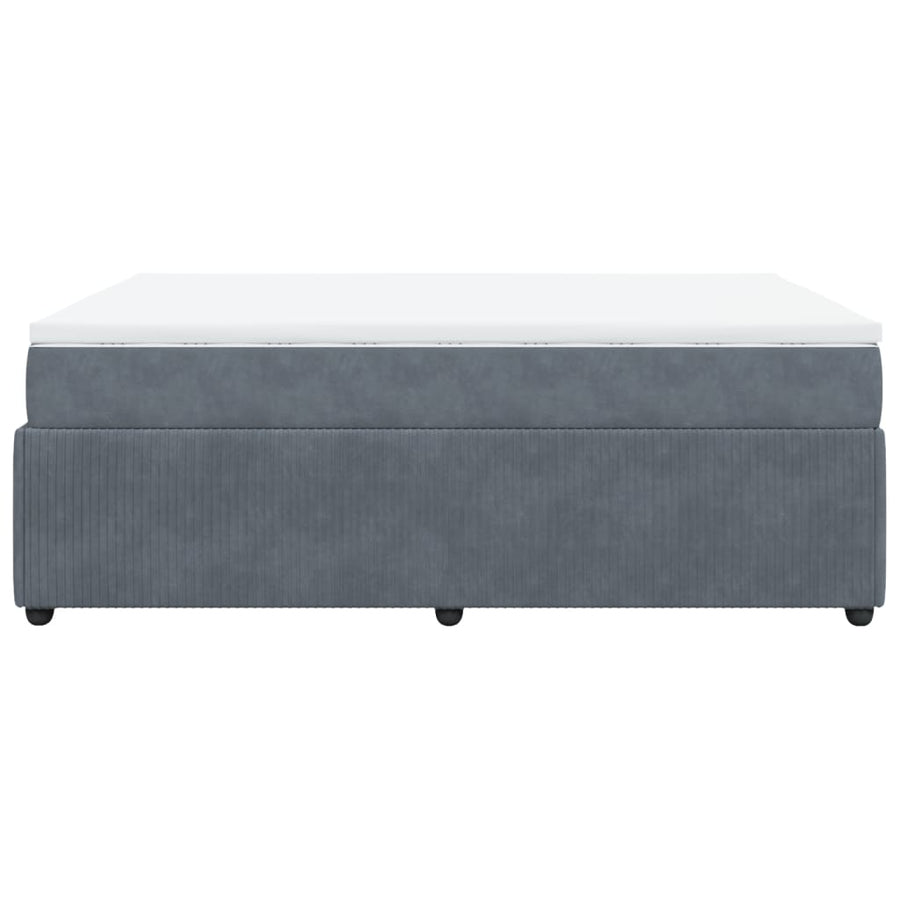 Boxspring met matras fluweel donkergrijs 160x200 cm