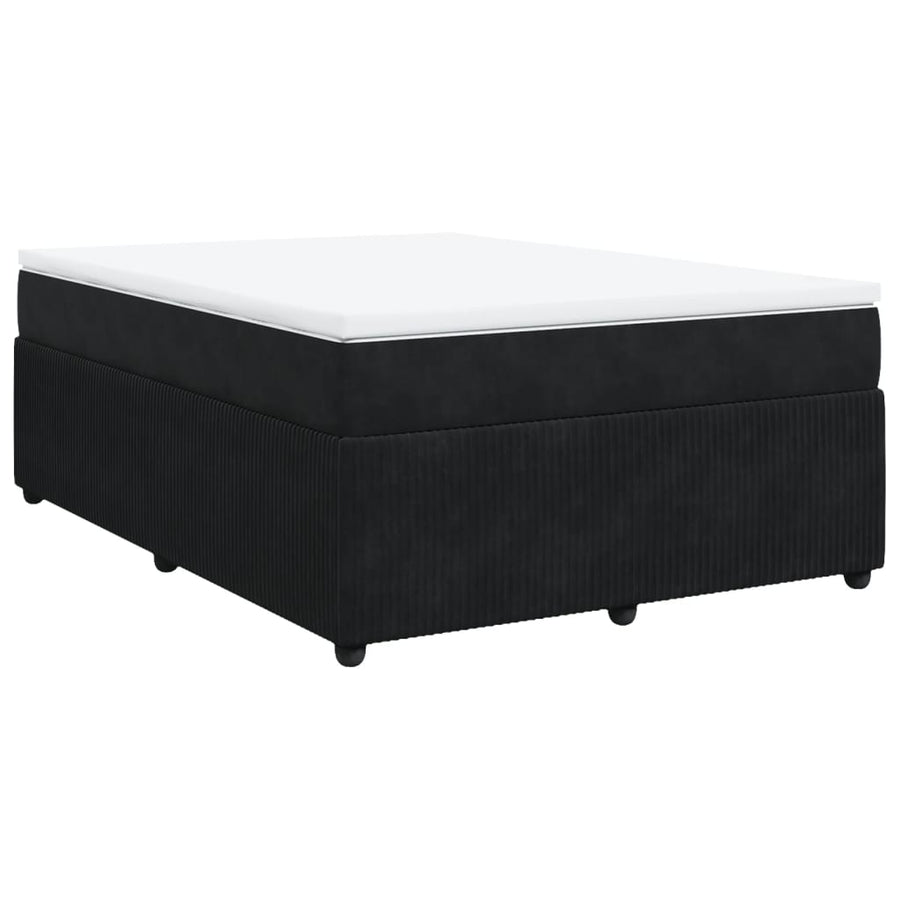 Boxspring met matras fluweel zwart 160x200 cm
