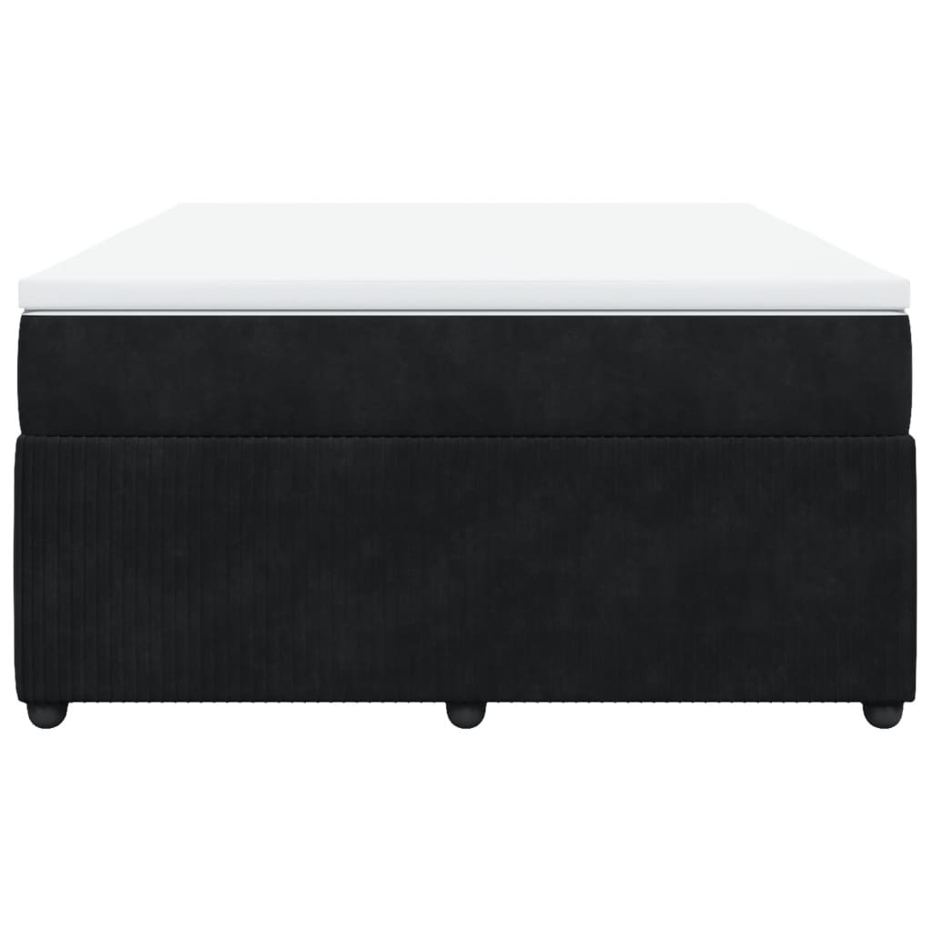 Boxspring met matras fluweel zwart 160x200 cm