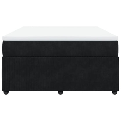 Boxspring met matras fluweel zwart 160x200 cm