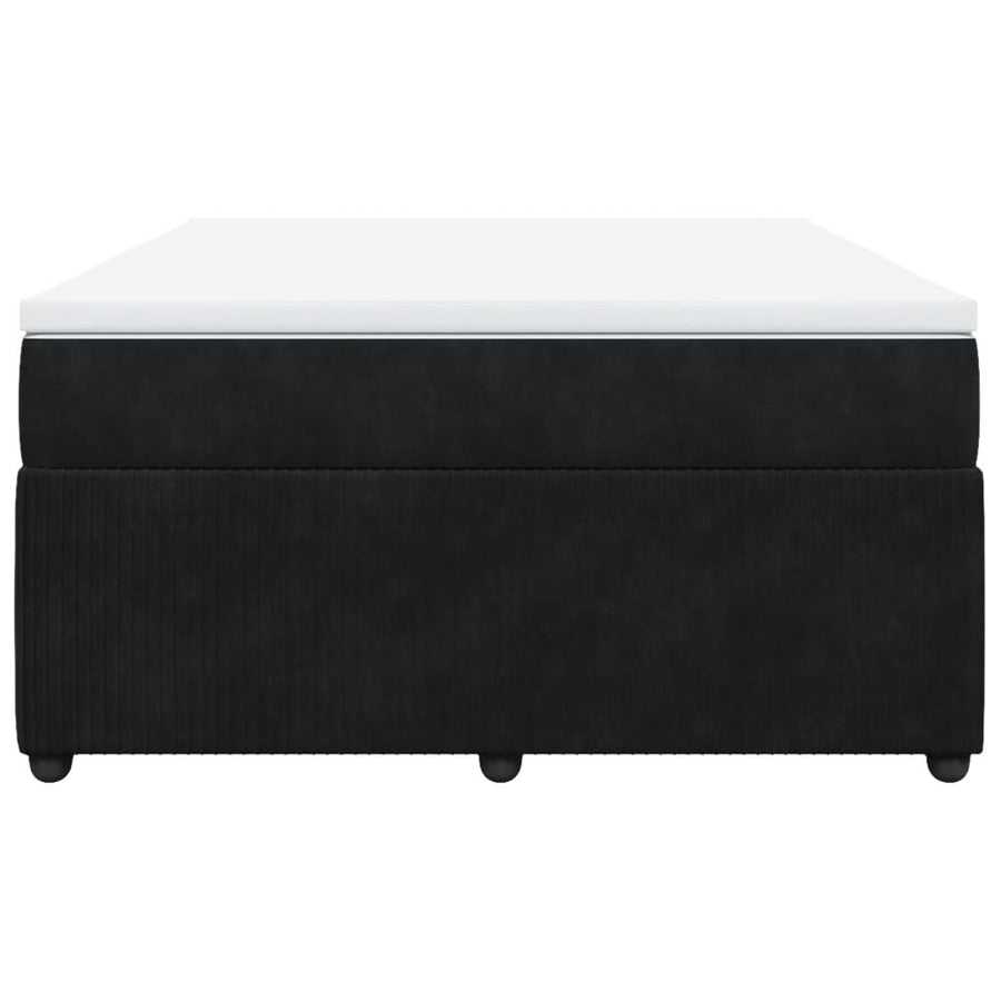 Boxspring met matras fluweel zwart 160x200 cm