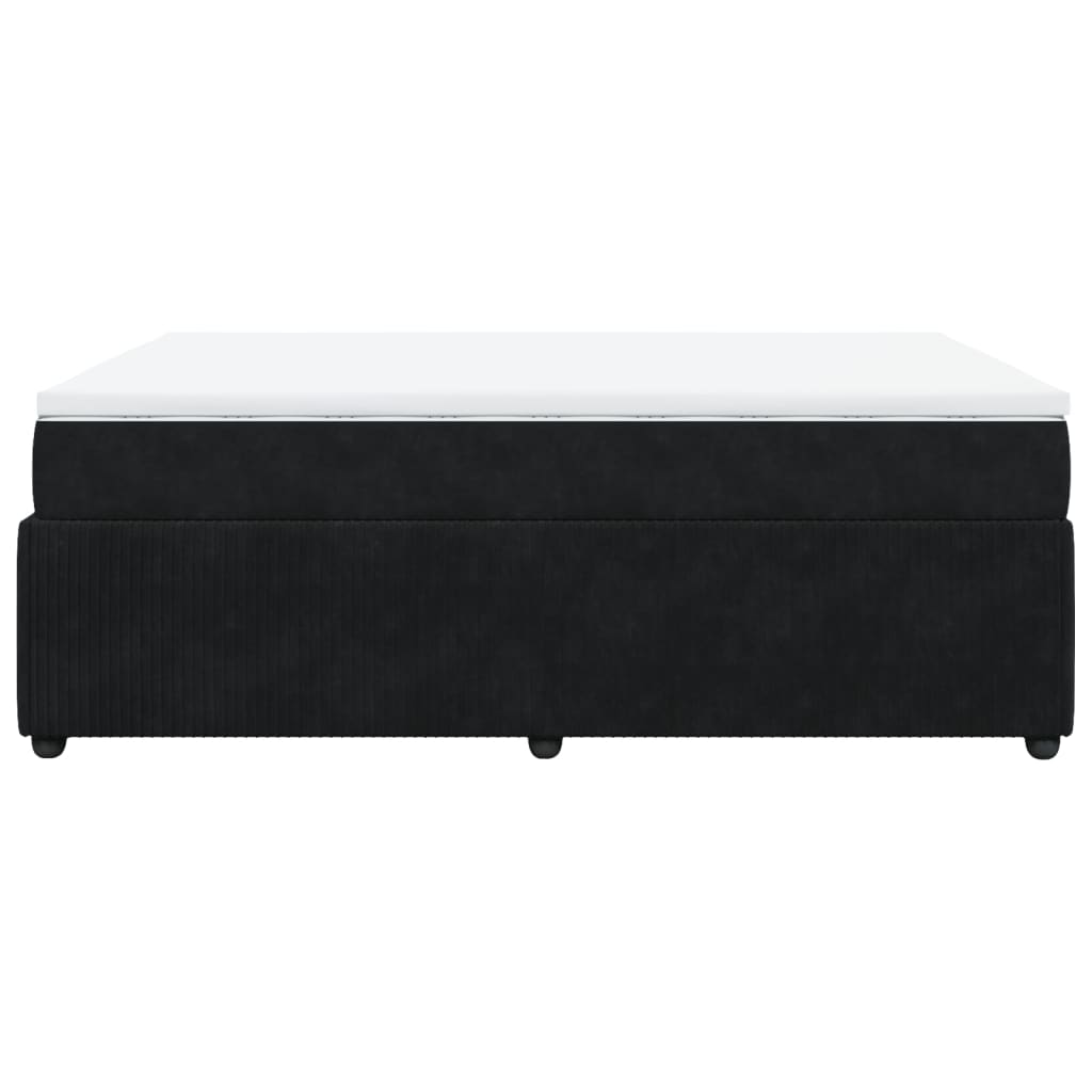 Boxspring met matras fluweel zwart 160x200 cm