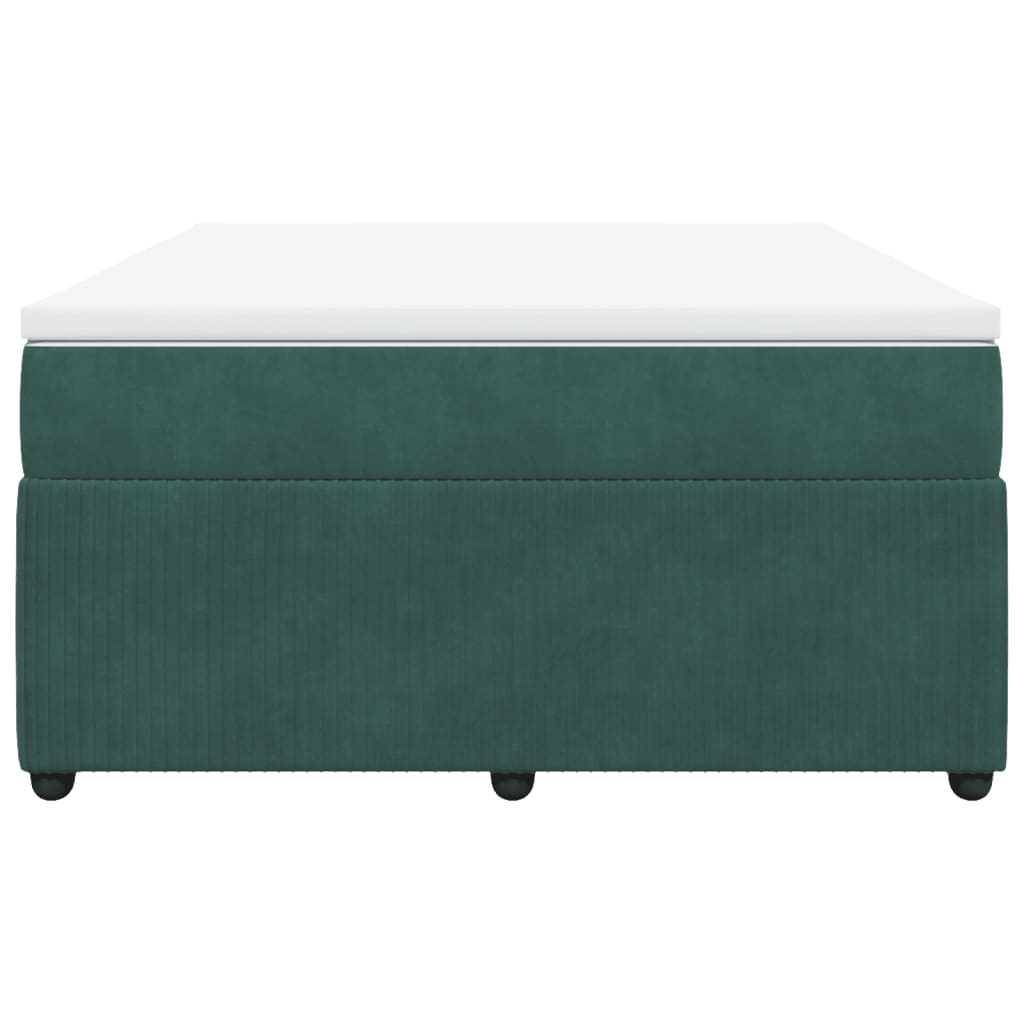 Boxspring met matras fluweel donkergroen 160x200 cm