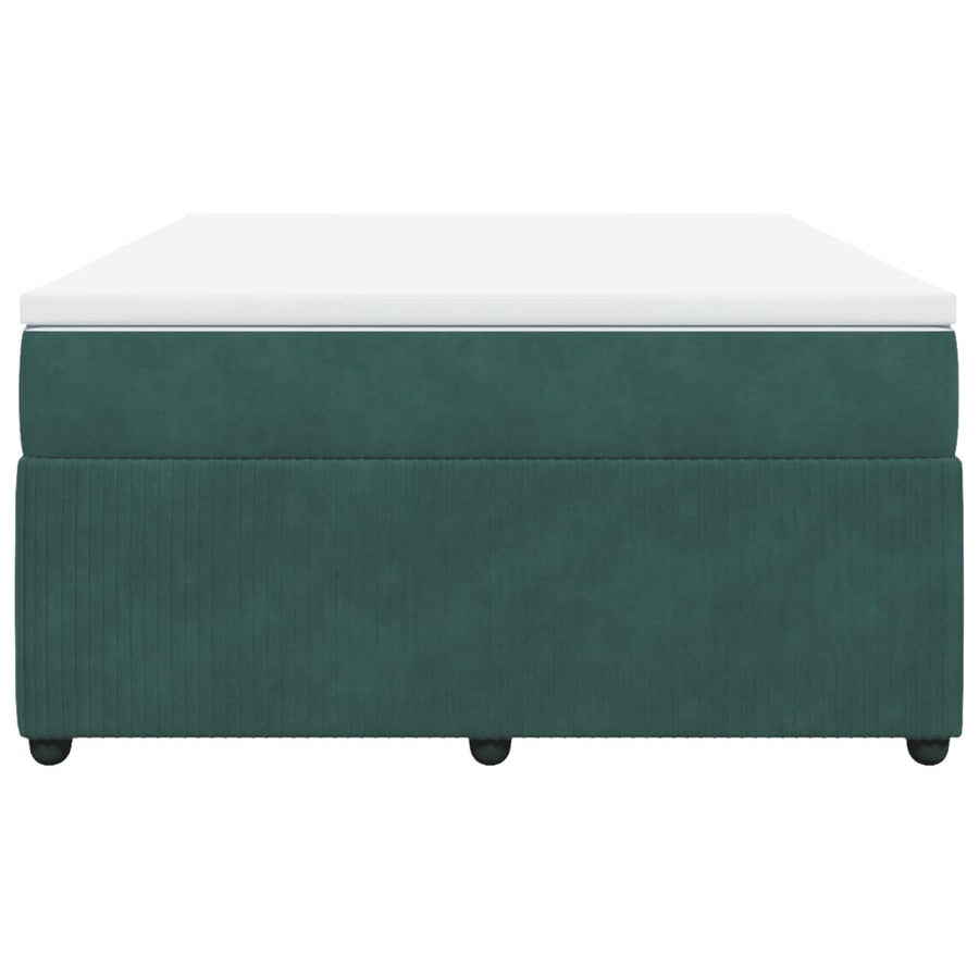 Boxspring met matras fluweel donkergroen 160x200 cm
