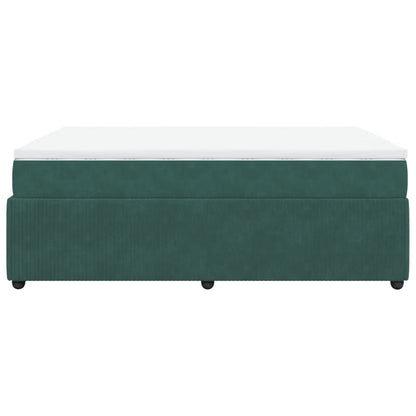 Boxspring met matras fluweel donkergroen 160x200 cm