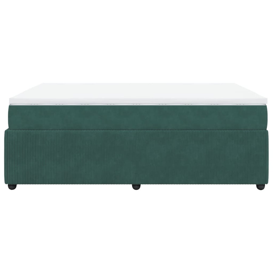 Boxspring met matras fluweel donkergroen 160x200 cm