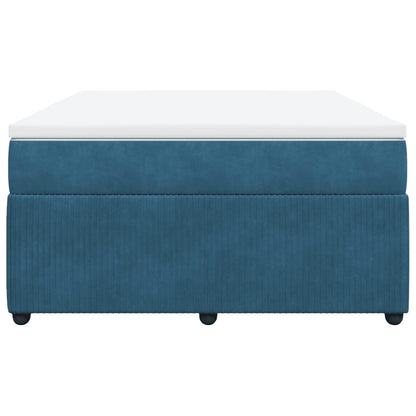 Boxspring met matras fluweel donkerblauw 160x200 cm