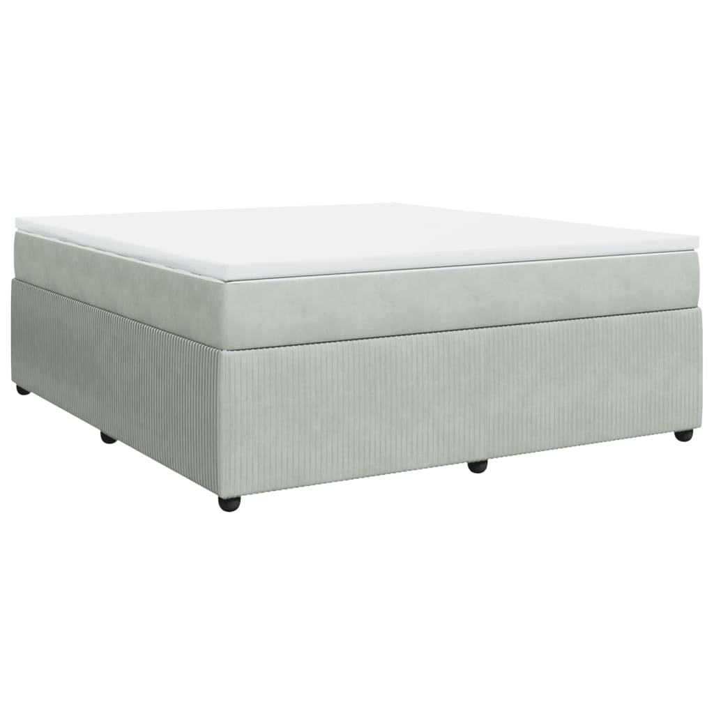 Boxspring met matras fluweel lichtgrijs 180x200 cm