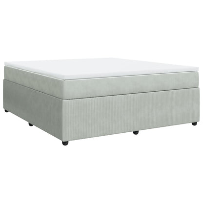 Boxspring met matras fluweel lichtgrijs 180x200 cm