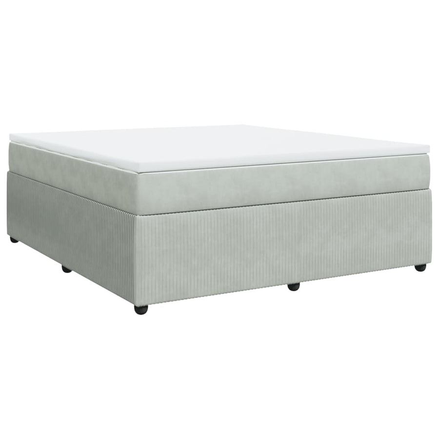 Boxspring met matras fluweel lichtgrijs 180x200 cm
