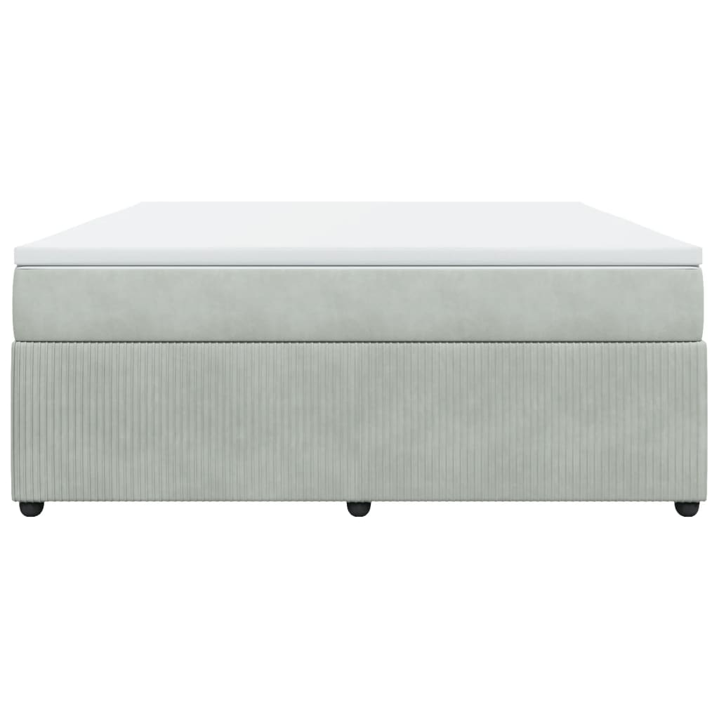 Boxspring met matras fluweel lichtgrijs 180x200 cm