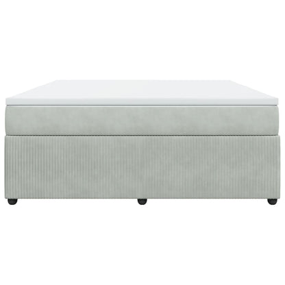 Boxspring met matras fluweel lichtgrijs 180x200 cm