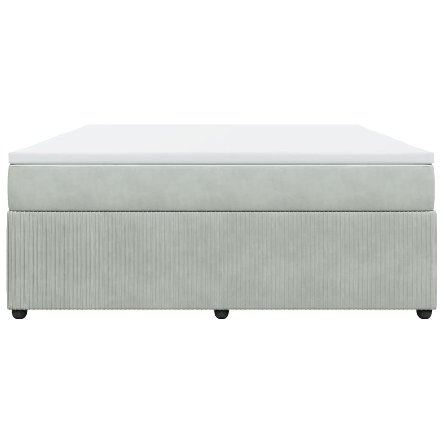 Boxspring met matras fluweel lichtgrijs 180x200 cm
