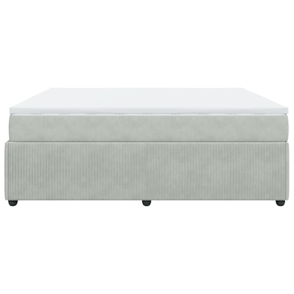 Boxspring met matras fluweel lichtgrijs 180x200 cm