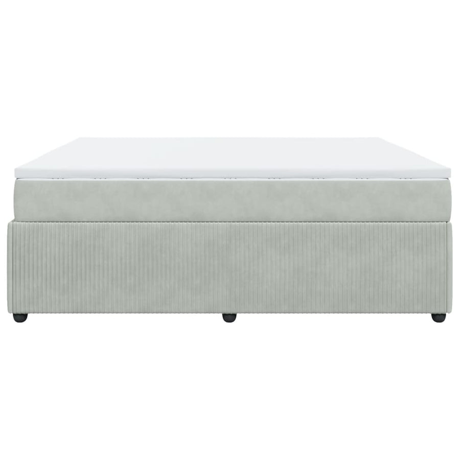 Boxspring met matras fluweel lichtgrijs 180x200 cm