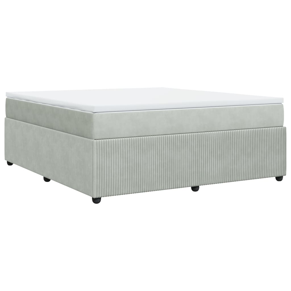 Boxspring met matras fluweel lichtgrijs 180x200 cm