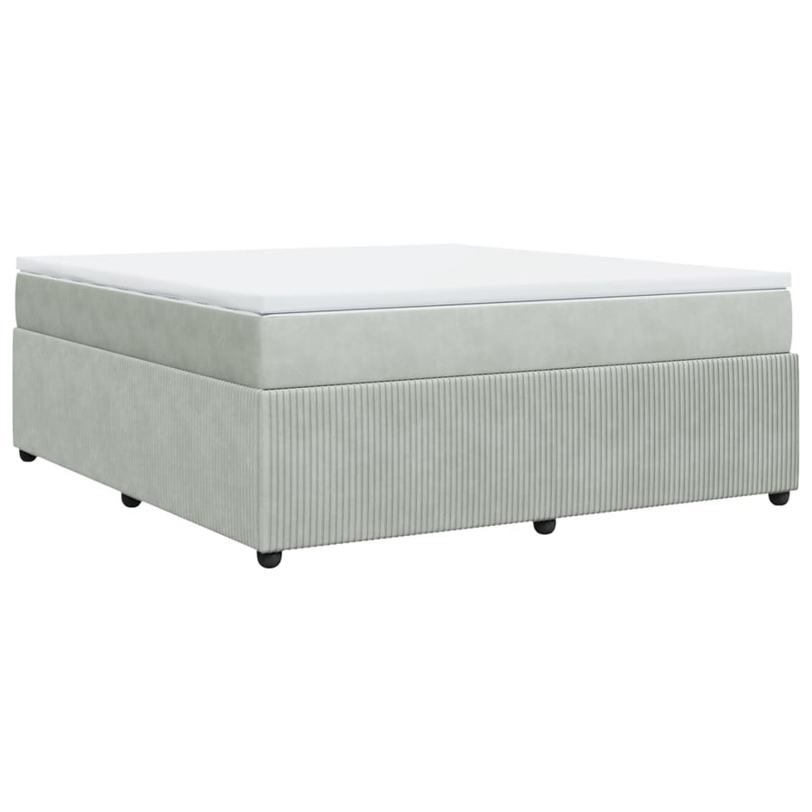 Boxspring met matras fluweel lichtgrijs 180x200 cm