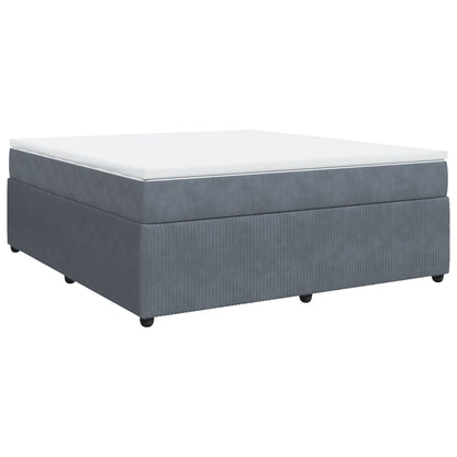 Boxspring met matras fluweel donkergrijs 180x200 cm