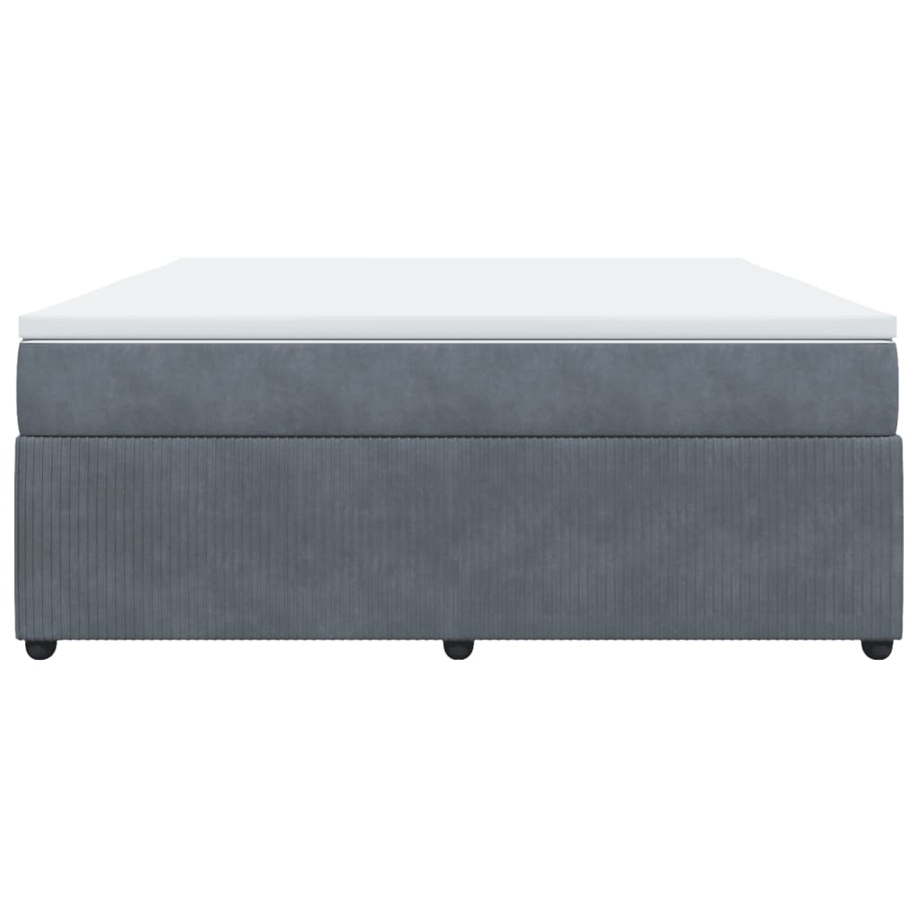 Boxspring met matras fluweel donkergrijs 180x200 cm