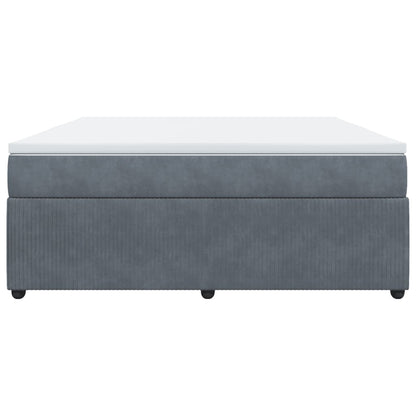 Boxspring met matras fluweel donkergrijs 180x200 cm