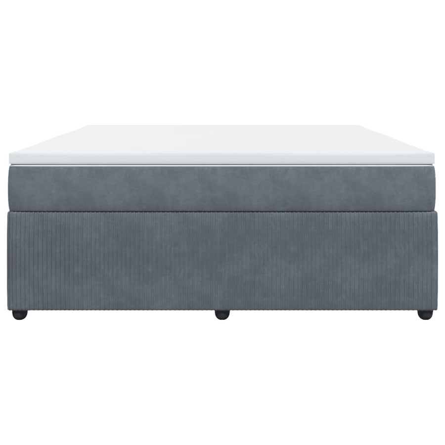 Boxspring met matras fluweel donkergrijs 180x200 cm
