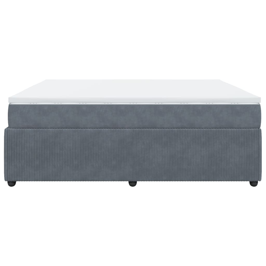 Boxspring met matras fluweel donkergrijs 180x200 cm