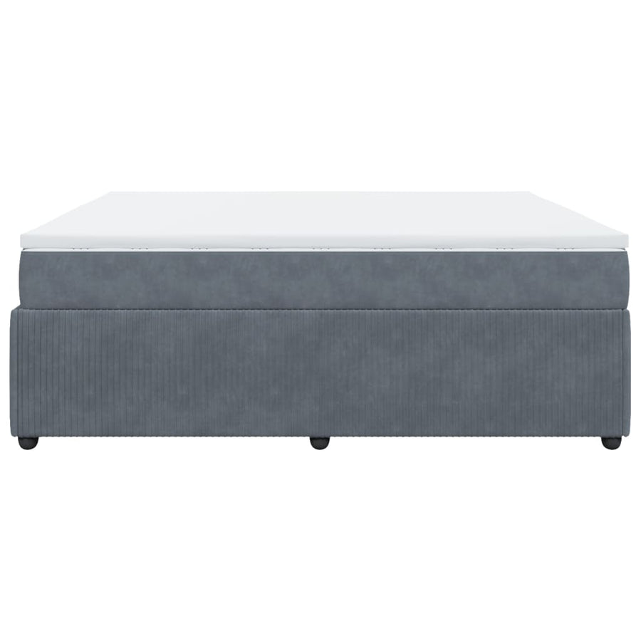 Boxspring met matras fluweel donkergrijs 180x200 cm