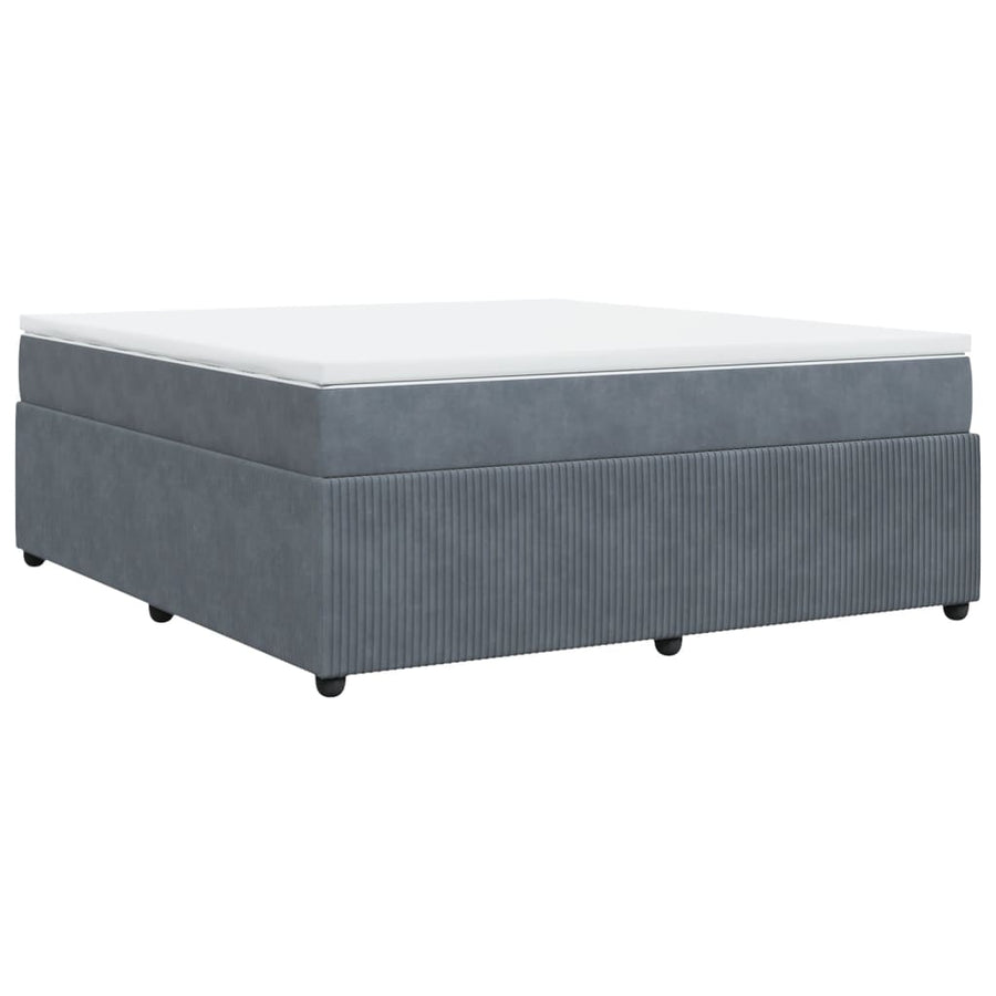 Boxspring met matras fluweel donkergrijs 180x200 cm