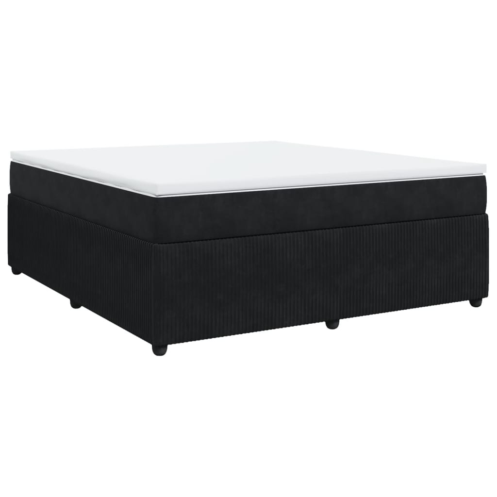 Boxspring met matras fluweel zwart 180x200 cm