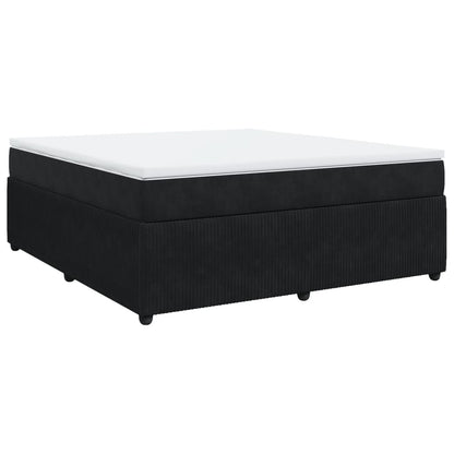 Boxspring met matras fluweel zwart 180x200 cm
